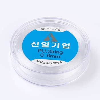 Korean Elastic Crystal Thread, For Jewelry Making, Clear, 0.6mm, about 76.55 yards(70m)/roll