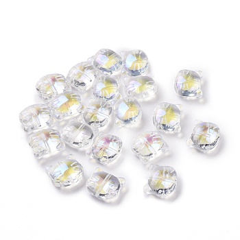 Glass Beads, for Jewelry Making, Cat, Clear AB, 12.5x14x6.5mm, Hole: 1mm