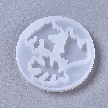 Silicone Molds, Resin Casting Molds, For UV Resin, Epoxy Resin Jewelry Making, Leaf, White, 76x8mm