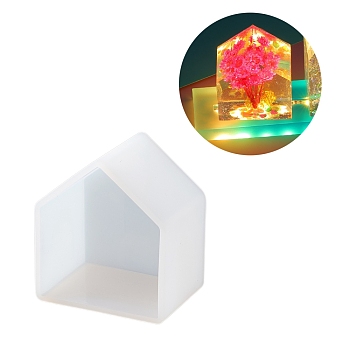 House LED Art Light Display Decoration DIY Silicone Molds, Resin Casting Molds, for UV Resin, Epoxy Resin Craft Making, White, 67x60x42mm