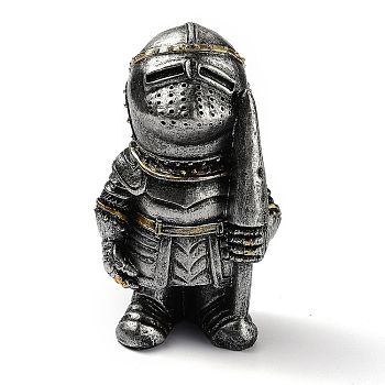 Resin Knight Guard Home Display Decorations, Antique Silver, 73x56.5x124mm