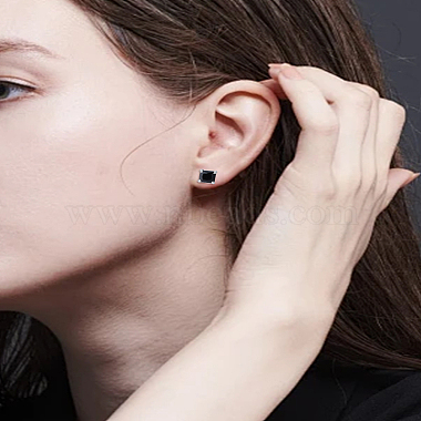 1 Pair Brass Cubic Zirconia Stud Earrings(EJEW-LP0010-02)-1