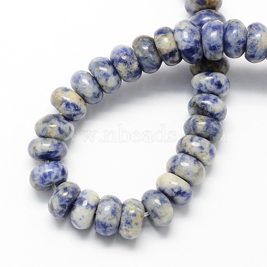 Natural Blue Spot Jasper Rondelle Beads Strands(G-S105-8mm-29)-2