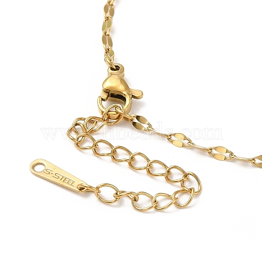 Ion Plating(IP) 304 Stainless Steel Dapped Chain Necklace for Men Women(NJEW-E076-02G)-3