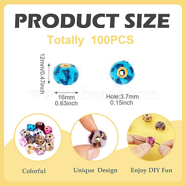 100Pcs Flocking Rondelle Beads(FIND-TA0006-80)-4