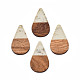 Transparent Resin & Walnut Wood Pendants(RESI-N025-030-A02)-2