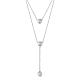 SHEGRACE 925 Sterling Silver Tiered Necklaces(JN958A)-1