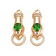 Brass Clear & Green Cubic Zirconia Connector Charms(KK-N216-356LG)-1