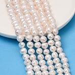 Natural Cultured Freshwater Pearl Beads Strands, Potato, Grade 4A, Old Lace, 9~10mm, Hole: 0.6mm, about 42pcs/strand, 13.98''(35.5cm)(PA-CBABE82-13A)