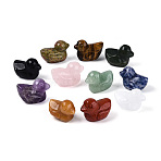 Natural Mixed Stone Duck Display Decorations, Figurine Home Decoration, Feng Shui Energy Stone Gift for Home Office Desktop Decoration, 17~19.5x25~27x15~17mm(G-N345-12)