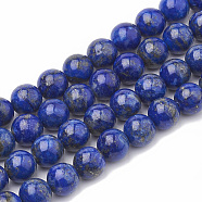 Natural Lapis Lazuli Beads Strands, Round, 6~7mm, Hole: 1mm, about 60~67pcs/strand, 15.7 inch(X-G-S333-6mm-013)