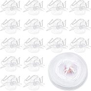 Organza Bags, with Sequins, Gift Bags, Round, White, 26.2cm(OP-NB0001-12C)