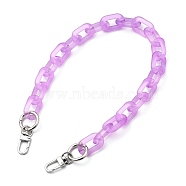 Bag Handles, with Transparent Acrylic Linking Rings, Platinum Tone Alloy Spring Gate Rings and Zinc Alloy Swivel Clasps, for Bag Straps Replacement Accessories, Purple, 19.8 inch(50.5cm)(AJEW-BA00024-05)