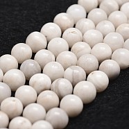 Natural Crazy Agate Bead Strands, Round, White, 6mm, Hole: 1mm, about 61pcs/strand, 14.9 inch~15.1 inch(X-G-D840-55-6mm)