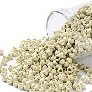 TOHO Round Seed Beads, Japanese Seed Beads, (PF558F) PermaFinish Silver Metallic Matte, 8/0, 3mm, Hole: 1mm, about 222pcs/10g(X-SEED-TR08-PF0558F)