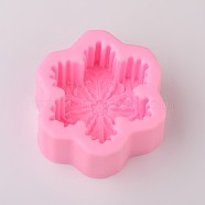 Snowflake Design DIY Food Grade Silicone Molds, Fondant Molds, For DIY Cake Decoration, Chocolate, Candy, UV Resin & Epoxy Resin Jewelry Making, Random Single Color or Random Mixed Color, 80x31mm, Inner Size: 67mm(AJEW-L054-39)