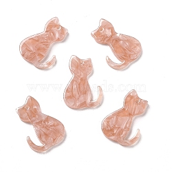 Cellulose Acetate Acrylic Pendants, Cat, PeachPuff, 23.5x16.5x2.5mm, Hole: 1.4mm(SACR-E004-01G)