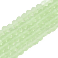 Transparent Glass Beads Strands, Faceted, Frosted, Rondelle, Lime, 3.5~3.8mm, Hole: 1mm, about 113~115pcs/strand, 32.5~33cm(EGLA-A044-T3mm-MD09)