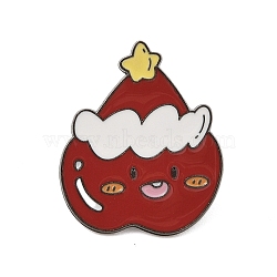 Christmas Theme Zinc Alloy Enamel Pin Brooch for Backpack Clothes, Hat, 28.5x24mm(JEWB-R003-02EB-06)