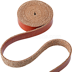 Flat Leather Cord, Leather Jewelry Cord, Jewelry DIY Making Material, Sienna, 12.5x1mm, about 1.75 Yards(1.6m)/Roll(DIY-WH0002-80E-04)