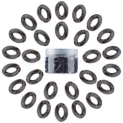 Gorgecraft Acrylic Linking Rings, Quick Link Connectors, For Curb Chains Making, Imitation Gemstone Style, Twist, Black, 23x16.5x5.5mm, Hole: 11.5x6mm, 100pcs/box(OACR-GF0001-08C)