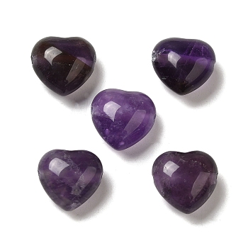 Natural Amethyst Beads, Heart, Purple, 14.5~15x14.5~15x8.5mm, Hole: 1.5mm
