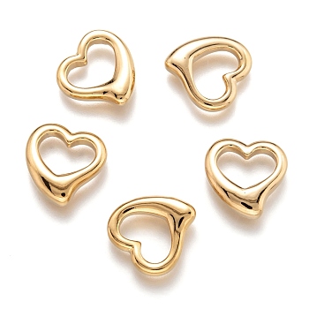 304 Stainless Steel Pendants,  Heart, Golden, 15x15x4mm, Hole: 6x11mm