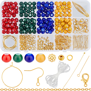 DIY Glass Beaded Bracelets & Earrings Jewelry Making Kit, Red, 2~45x0.6~9x0.4~9mm, Hole: 1~4mm