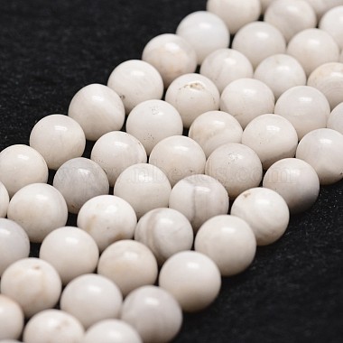 6mm White Round Crazy Agate Beads