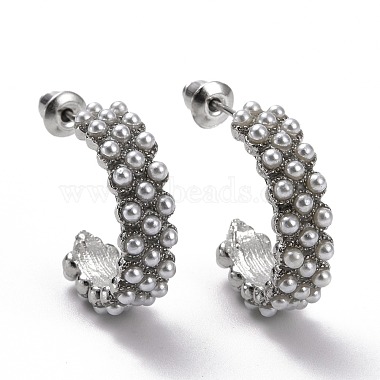 Ring & Round Rhinestone Stud Earrings(EJEW-D277-09P)-2