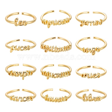 12pcs 12 anillos de puño de latón de estilo(RJEW-LS0001-37G)-3