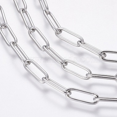 3.28 Feet Handmade 304 Stainless Steel Paperclip Chains(X-STAS-F230-15P)-2