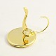 Golden Color Brass Leverback Earring Findings(X-KK-C1244-16mm-G-RS)-2