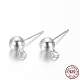 Round 925 Sterling Silver Ear Stud Findings(STER-M108-01)-1