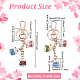 2Pcs 2 Colors Maneki Neko Lucky Cat Porcelain Pendant Keychain(KEYC-OC0001-42A)-2