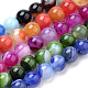 Natural Striped Agate/Banded Agate Beads Strands(G-S259-04-8mm)-1