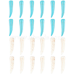 24Pcs 2 Colors Synthetic Turquoise Pendants, Horn Shape, Mixed Color, 39.5~40x10mm, Hole: 1.5mm, 12pcs/color(G-AR0004-74)
