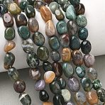 Natural Indian Agate Beads Strands, Tumbled Stone, Nuggets, 6~13x5~8x4~8mm, Hole: 0.7mm, about 17~22pcs/strand, 6.89~7.09 inch(17.5~18cm)(G-C286-A12)