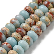 Synthetic Imperial Jasper Dyed Beads Strands, Rondelle, Pale Turquoise, 8~8.5x5~5.5mm, Hole: 1.2mm, about 76~77pcs/strand, 15.20''~15.47"(38.6~39.3cm)(G-D077-E01-01I)