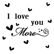 PVC Wall Stickers, for Wall Decoration, Word I Love You More, Heart Pattern, 240x650mm(DIY-WH0228-430)