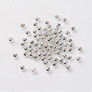 Iron Round Spacer Beads, Silver Color Plated, 5mm, Hole: 1.8mm(X-E146Y-S)