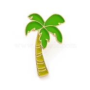 Alloy Brooches, Enamel Pins, for Backpack Cloth, Coconut Tree, 37x23.5x2.5mm(JEWB-M038-03B)