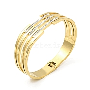 304 Stainless Steel Pave Crystal Rhinestone Hollow Out Hinged Bangles for Women, Golden, 3/8~3/4 inch(1.1~1.9cm), Inner Diameter: 2-3/8x1-7/8 inch(6.05x4.8cm)(BJEW-D044-06D-01G)