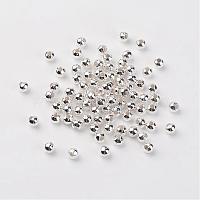 Iron Round Spacer Beads, Silver Color Plated, 5mm, Hole: 2mm