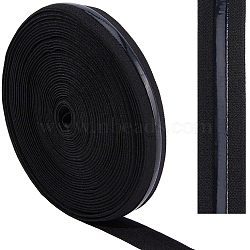 Imitation Nylon Flat Elastic Non-slip Band, Silicone Gripper Elastic Cord, For Clothing, Garment Accessories, Black, 22mm(OCOR-WH0089-02A-01)