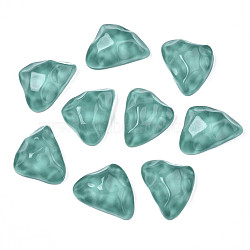 Transparent Resin Cabochons, with Bumpy Top, Water Ripple, Triangle, Cadet Blue, 17.5x23.5~24x8.5mm(CRES-N031-002G)