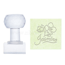 Plastic Stamps, DIY Soap Molds Supplies, Square, Flower Pattern, 38x38mm(DIY-WH0350-089)