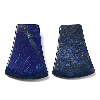 Dyed Natural Lapis Lazuli Pendants, Fan Charms, 40x28~30x7.5~10mm, Hole: 3~3.5mm