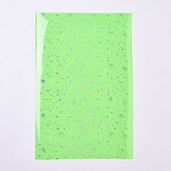 A4 PVC Vinyl Sparkle Fabric Sheets, for DIY Handmade Pencil Case Shiny Bags Bows Craft Material, Star, Green, 30x20x0.04cm
