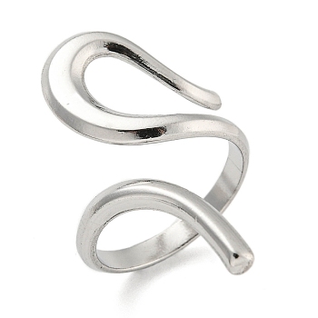 304 Stainless Steel Open Cuff Rings, Stainless Steel Color, Inner Diameter: 17mm